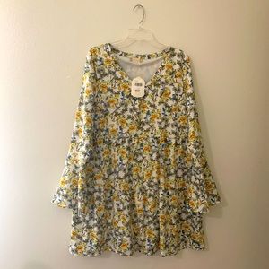 Bell Sleeve Floral Dress